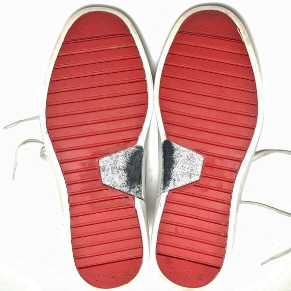 TCG Limited Edition "Culver" Cracked Distressed White Sneakers Sz 9 - Picture 11 of 13